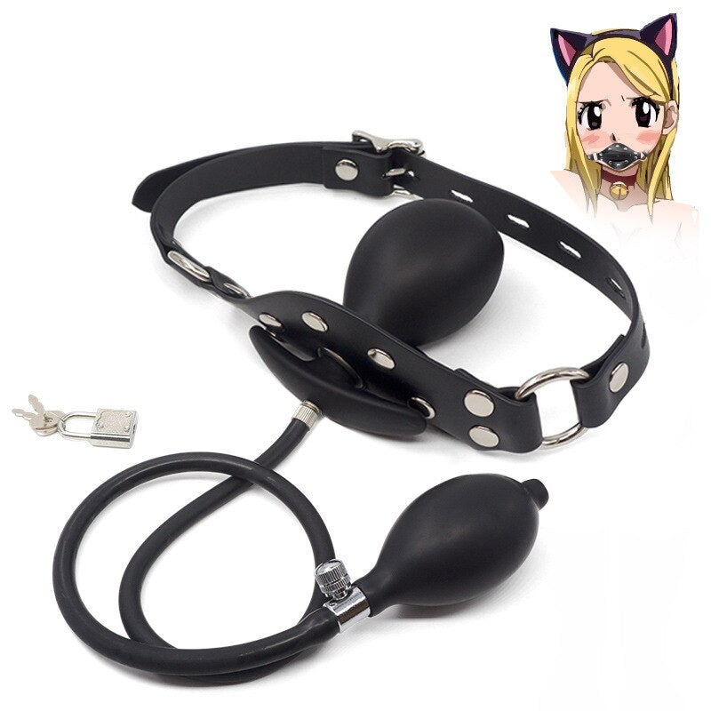 BDSM Super Huge Mouth Gag Strapless Inflatable Expansion Open Mouth Gag Restraint Bondage Adult Sex Toys for Woman Couples Slave - buysextoyth