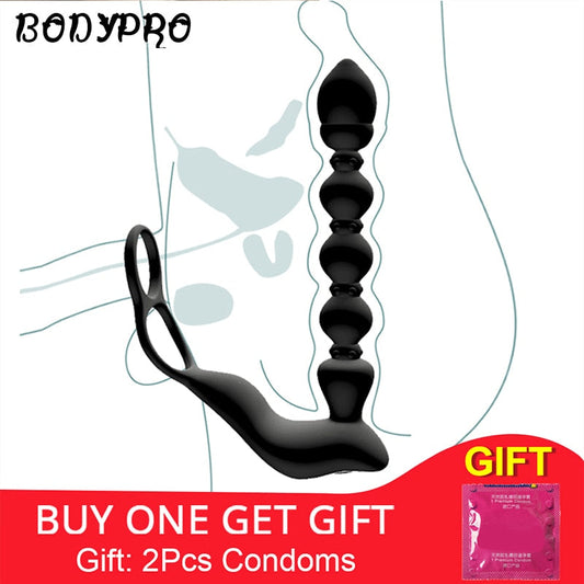 BODYPRO Male Prostate Massage Vibrator Penis  Vibrator Ring  Anal Plug Stimulator Butt Plug Delay Ejaculation Ring Toy for Men - buysextoyth