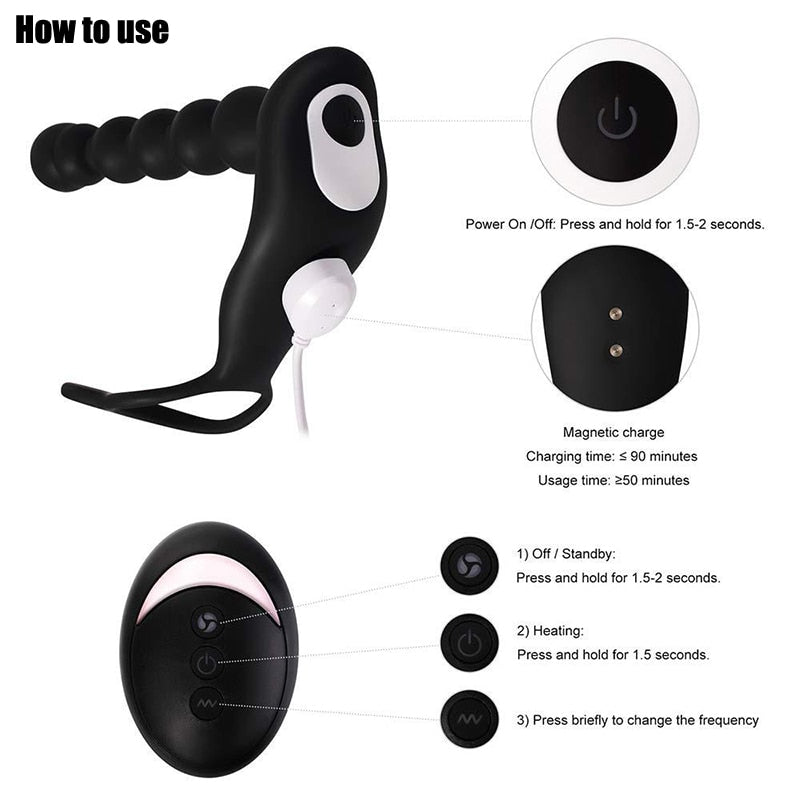 BODYPRO Male Prostate Massage Vibrator Penis  Vibrator Ring  Anal Plug Stimulator Butt Plug Delay Ejaculation Ring Toy for Men - buysextoyth