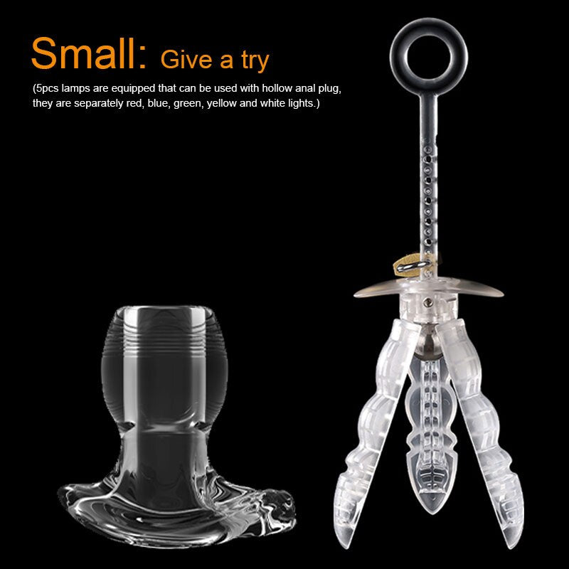 Bdsm Anal Dilator Hollow Anal Plug Glowing Dildo Big Butt Plug with Led Buttplug Men Prostate Massage Sex Toys Vagina Extender - buysextoyth
