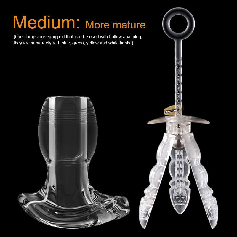 Bdsm Anal Dilator Hollow Anal Plug Glowing Dildo Big Butt Plug with Led Buttplug Men Prostate Massage Sex Toys Vagina Extender - buysextoyth