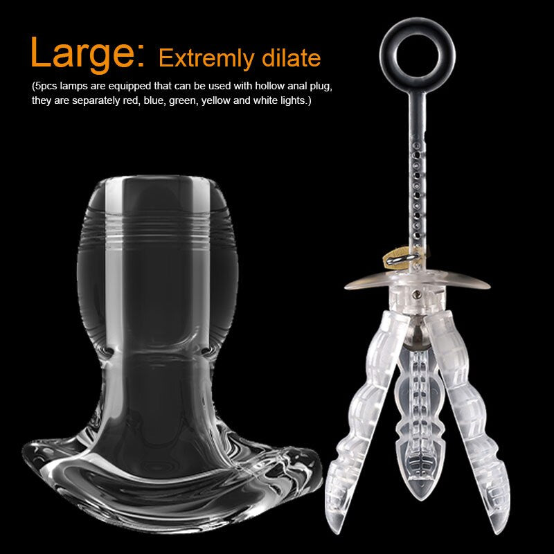 Bdsm Anal Dilator Hollow Anal Plug Glowing Dildo Big Butt Plug with Led Buttplug Men Prostate Massage Sex Toys Vagina Extender - buysextoyth