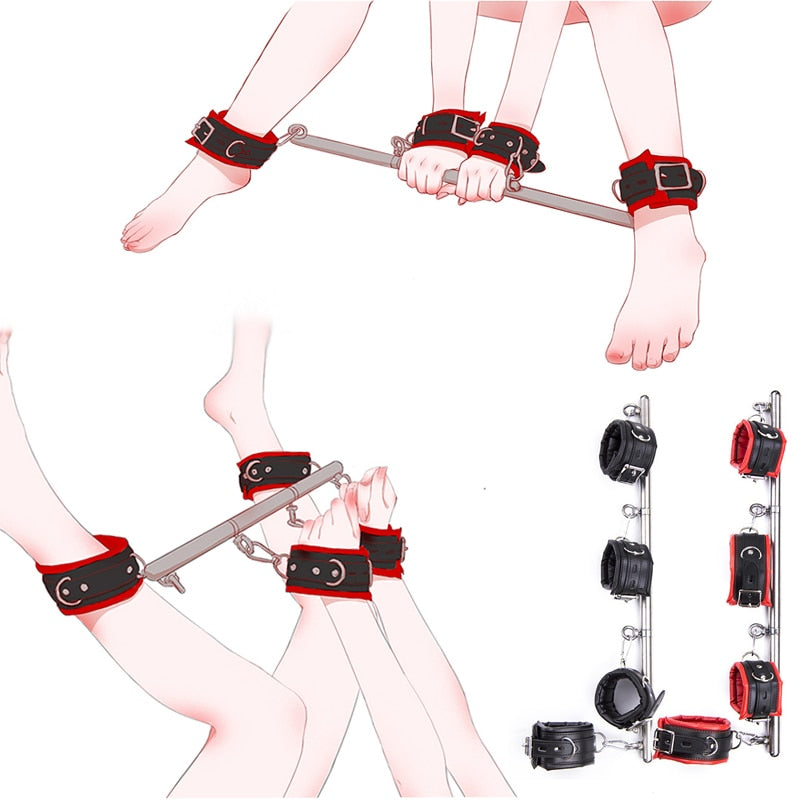 Bdsm Bondage Removable Stainless Steel Spreader Bar Sex Slave Hand Cuffs Ankle Cuff Open Leg Restraint SM Cosplay Couple Sex Toy - buysextoyth