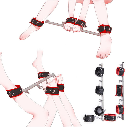 Bdsm Bondage Removable Stainless Steel Spreader Bar Sex Slave Hand Cuffs Ankle Cuff Open Leg Restraint SM Cosplay Couple Sex Toy - buysextoyth