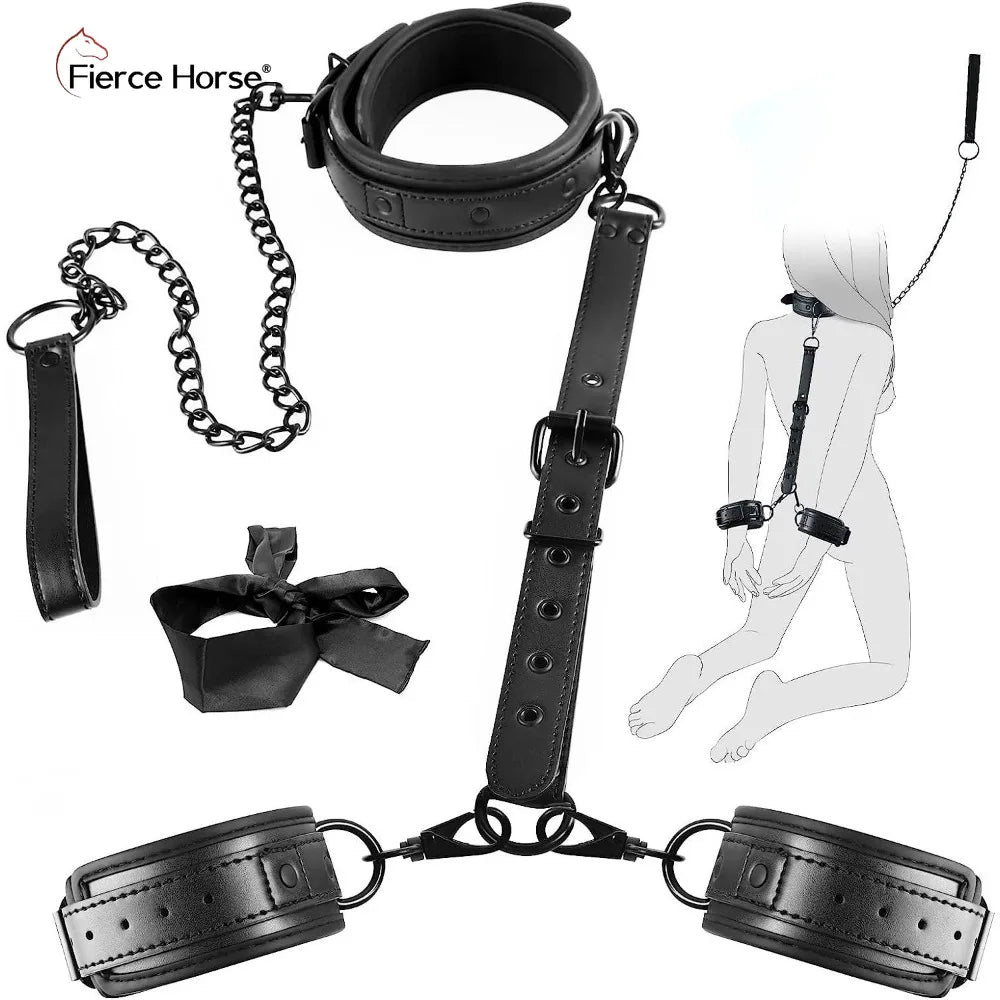 Bdsm Kit Adult Erotic Games SM Bondage 6 Styles Restraint Handcuffs Bondage Toys Couples Pleasure Slave Sex Toy Tool Bundle Game - buysextoyth