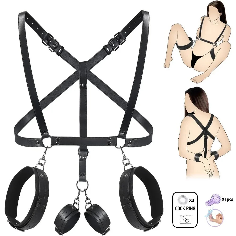 Bdsm Kit Adult Erotic Games SM Bondage 6 Styles Restraint Handcuffs Bondage Toys Couples Pleasure Slave Sex Toy Tool Bundle Game - buysextoyth