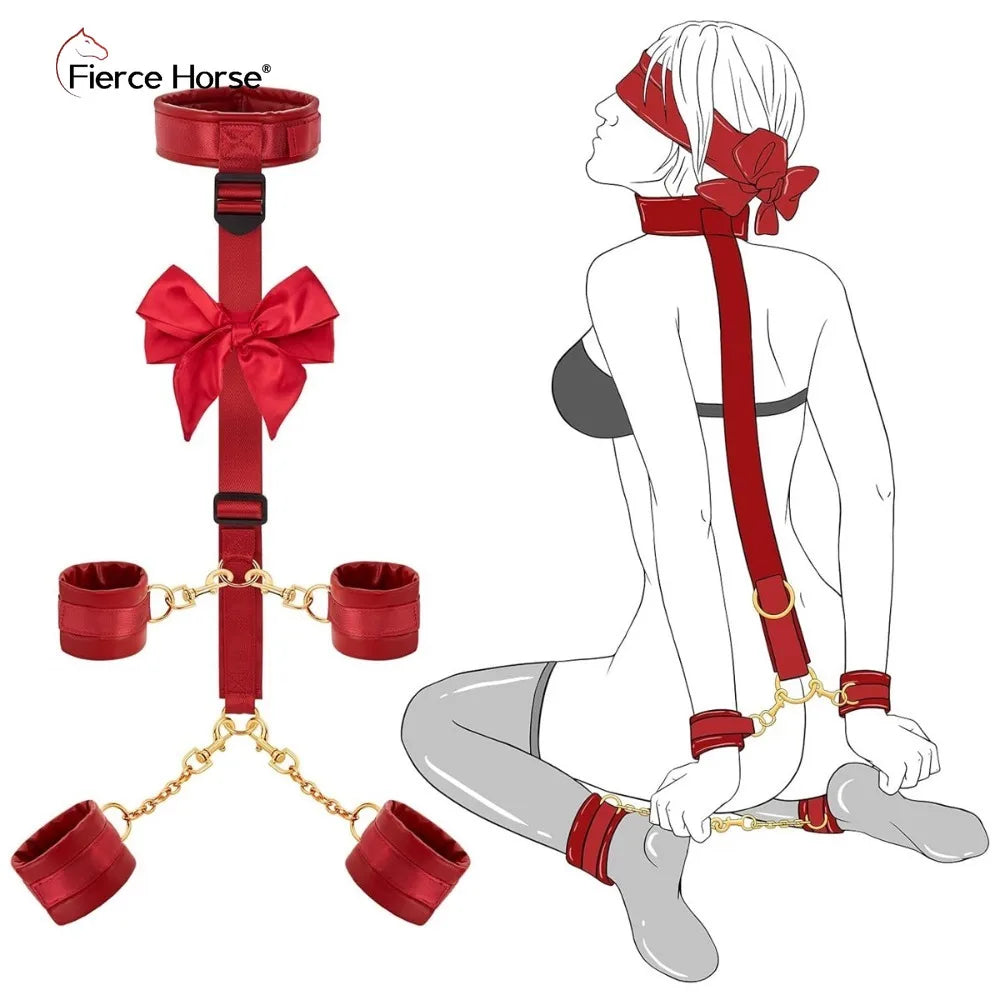 Bdsm Kit Adult Erotic Games SM Bondage 6 Styles Restraint Handcuffs Bondage Toys Couples Pleasure Slave Sex Toy Tool Bundle Game - buysextoyth
