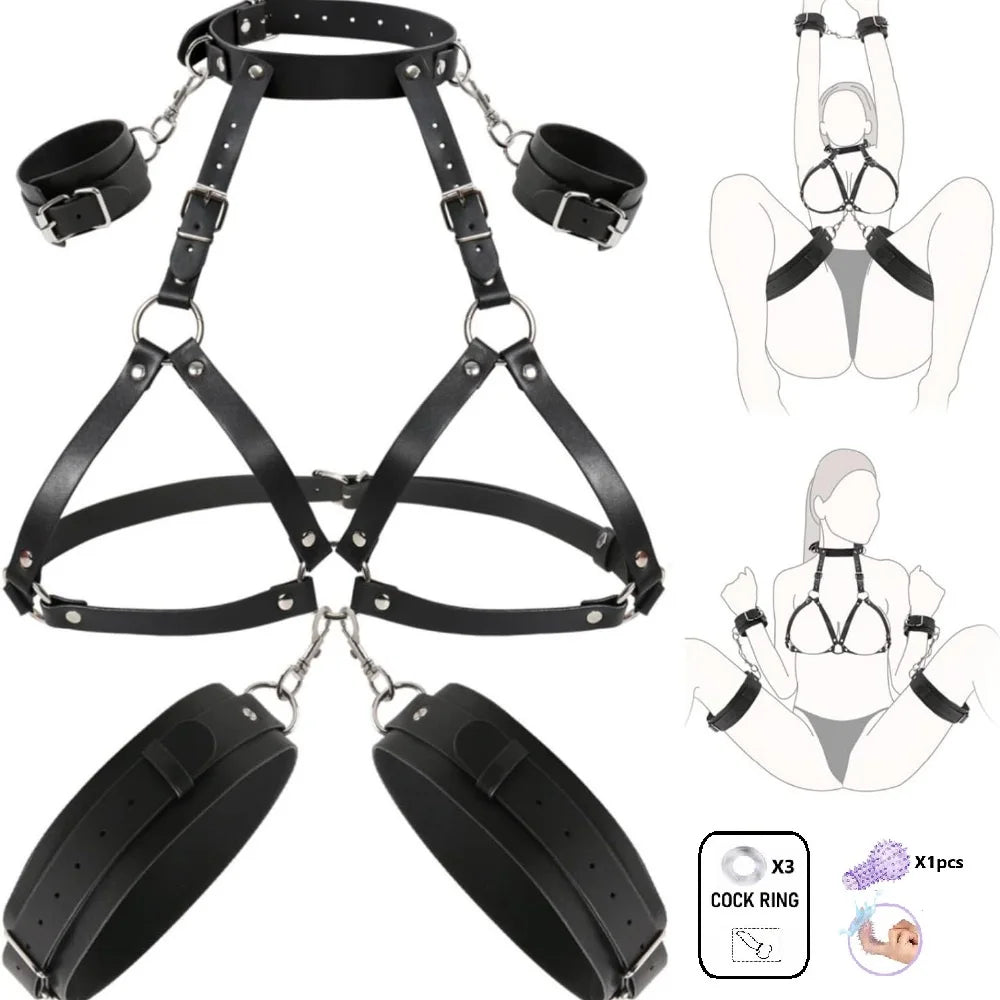 Bdsm Kit Adult Erotic Games SM Bondage 6 Styles Restraint Handcuffs Bondage Toys Couples Pleasure Slave Sex Toy Tool Bundle Game - buysextoyth