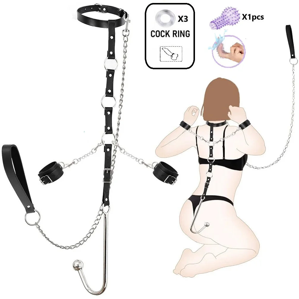 Bdsm Kit Adult Erotic Games SM Bondage 6 Styles Restraint Handcuffs Bondage Toys Couples Pleasure Slave Sex Toy Tool Bundle Game - buysextoyth