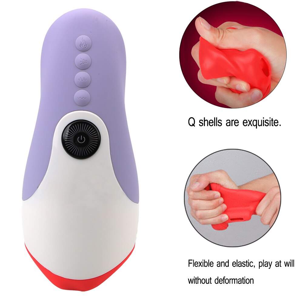 Blowjob Heating Sex Toys for Men Masturbation Vibrator 10 Speed Deep Throat Oral Sex Machine Male Masturbation Cup - buysextoyth
