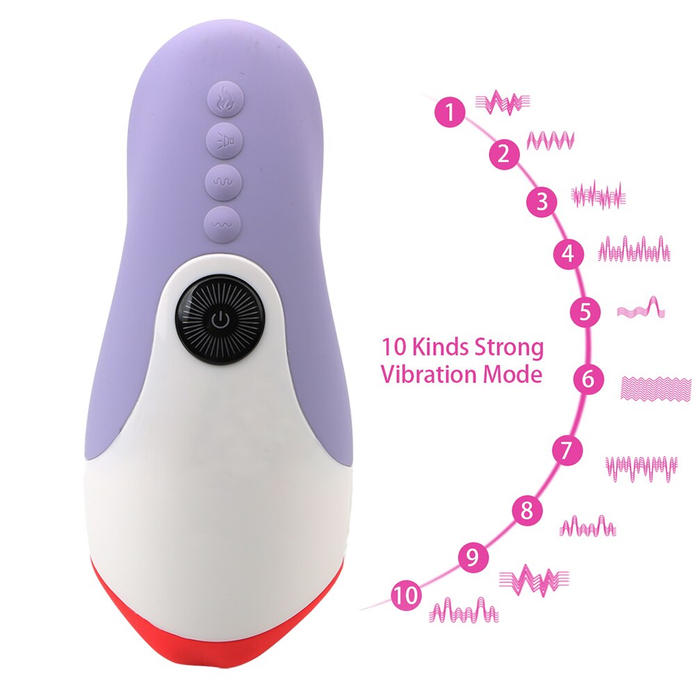 Blowjob Heating Sex Toys for Men Masturbation Vibrator 10 Speed Deep Throat Oral Sex Machine Male Masturbation Cup - buysextoyth