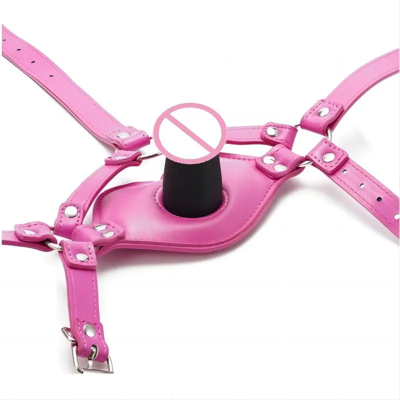 Bondage Open Mouth Dildo Gag Restraint Erotic Adjustable Head Mask Harness Sex Toys Fetish BDSM Adult Games For Women Couples - buysextoyth