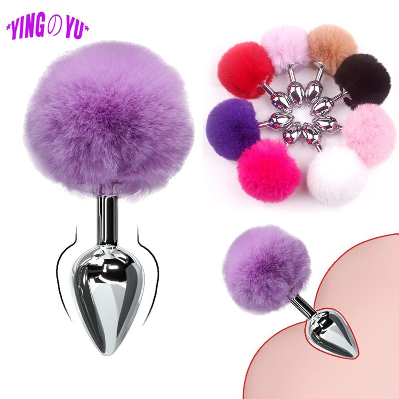 Bunny Tail Fur Butt Anal Plug Toy Stainless Steel Smooth Touch Metal Butt Plug Sex Toys for Woman Men Gay Adult Sex Products - buysextoyth