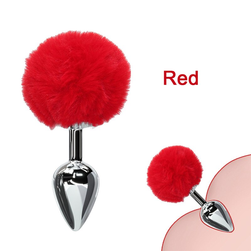 Bunny Tail Fur Butt Anal Plug Toy Stainless Steel Smooth Touch Metal Butt Plug Sex Toys for Woman Men Gay Adult Sex Products - buysextoyth