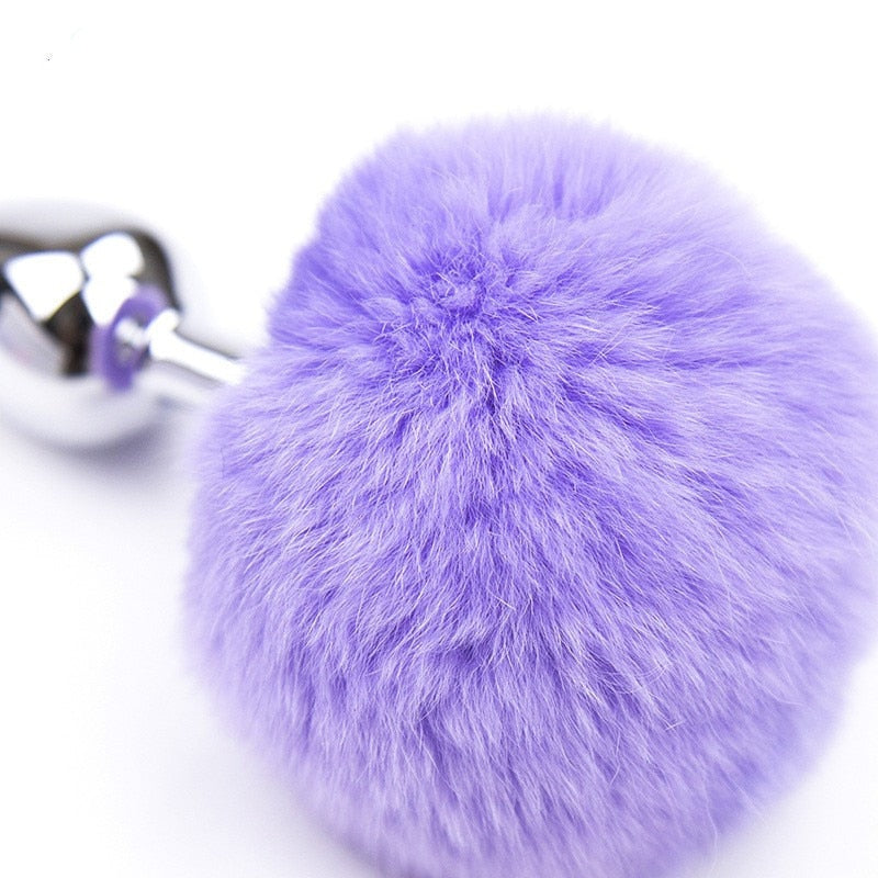 Bunny Tail Fur Butt Anal Plug Toy Stainless Steel Smooth Touch Metal Butt Plug Sex Toys for Woman Men Gay Adult Sex Products - buysextoyth