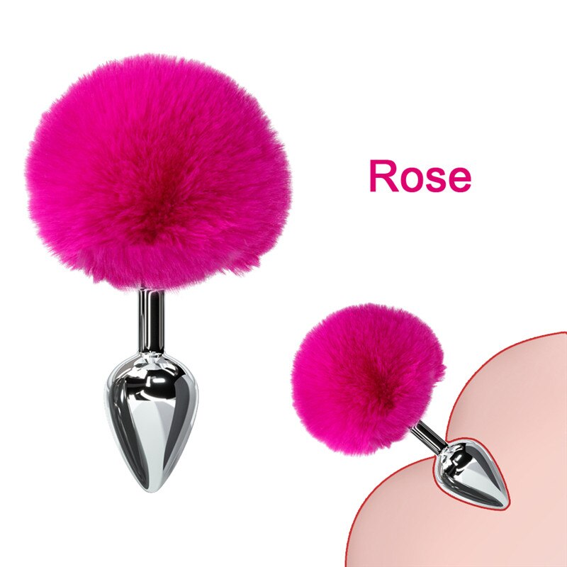 Bunny Tail Fur Butt Anal Plug Toy Stainless Steel Smooth Touch Metal Butt Plug Sex Toys for Woman Men Gay Adult Sex Products - buysextoyth