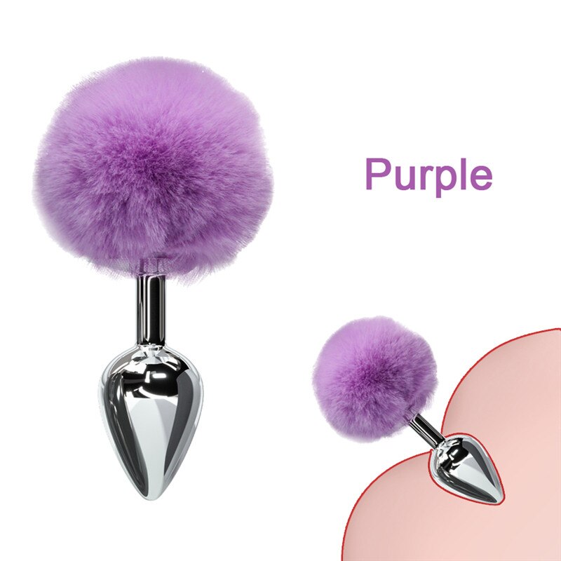 Bunny Tail Fur Butt Anal Plug Toy Stainless Steel Smooth Touch Metal Butt Plug Sex Toys for Woman Men Gay Adult Sex Products - buysextoyth