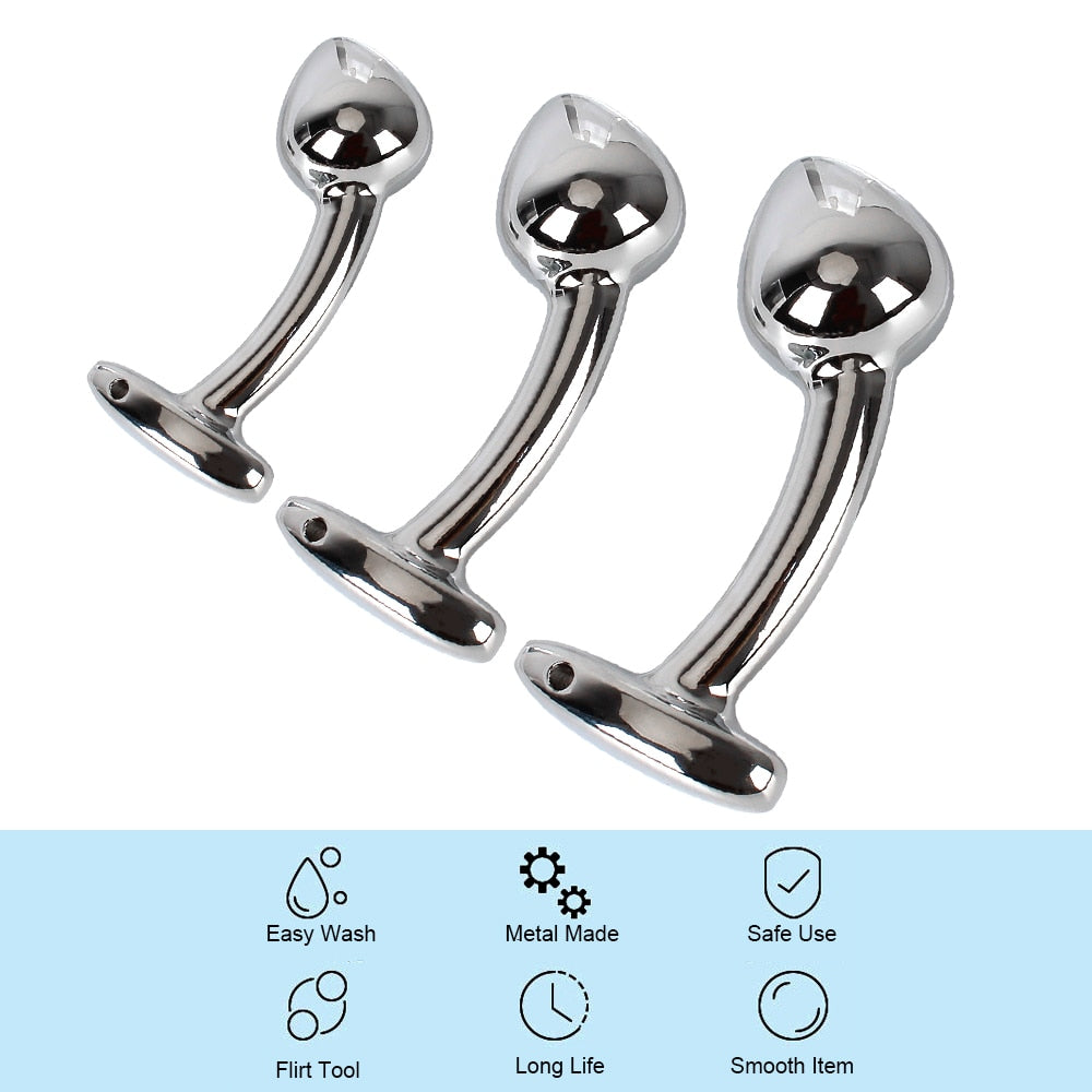 Butt Dilator Arcuate Anal Plug Prostate Massager Adult Products Aluminium Alloy Metal Dildos Sex Toys for Women Men - buysextoyth