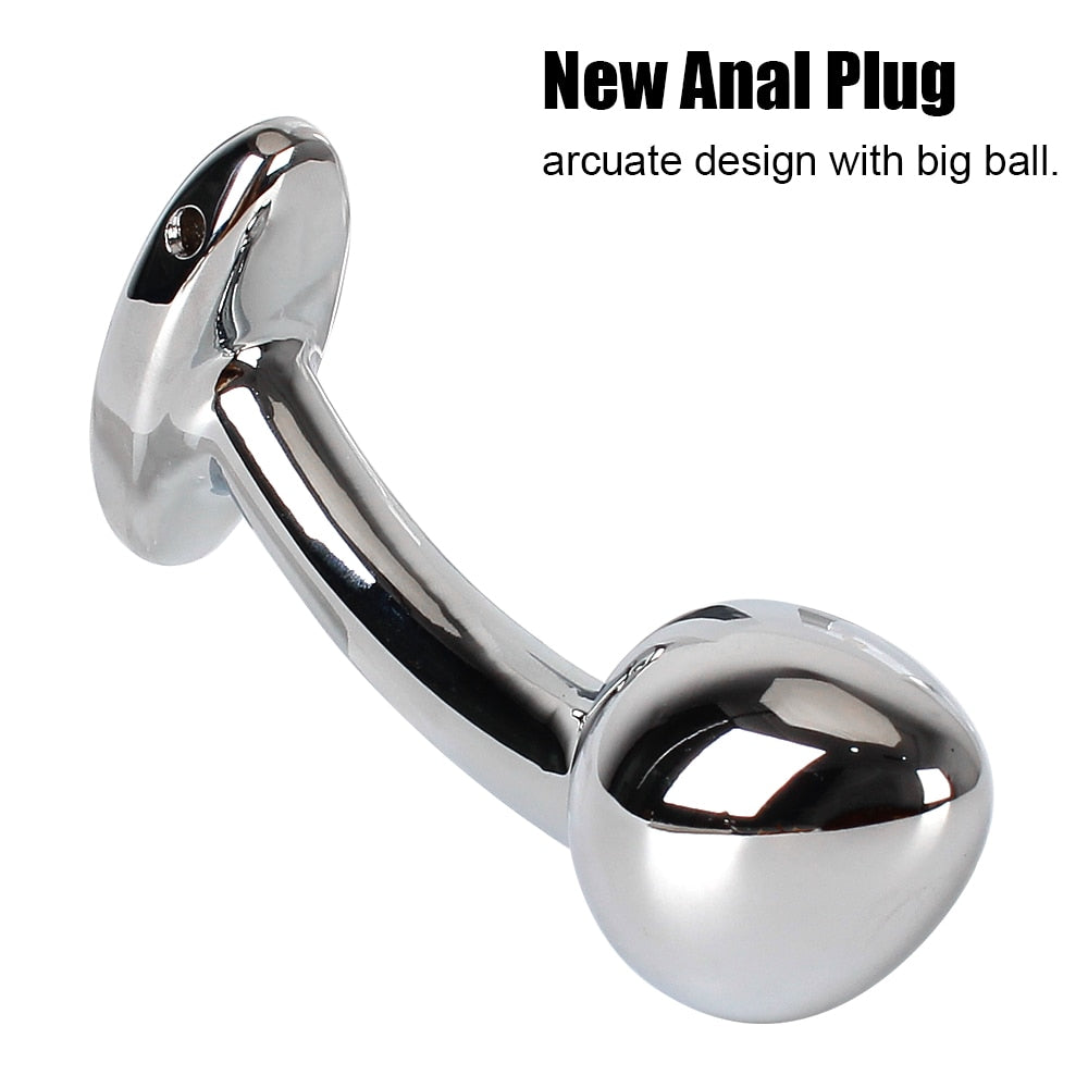 Butt Dilator Arcuate Anal Plug Prostate Massager Adult Products Aluminium Alloy Metal Dildos Sex Toys for Women Men - buysextoyth