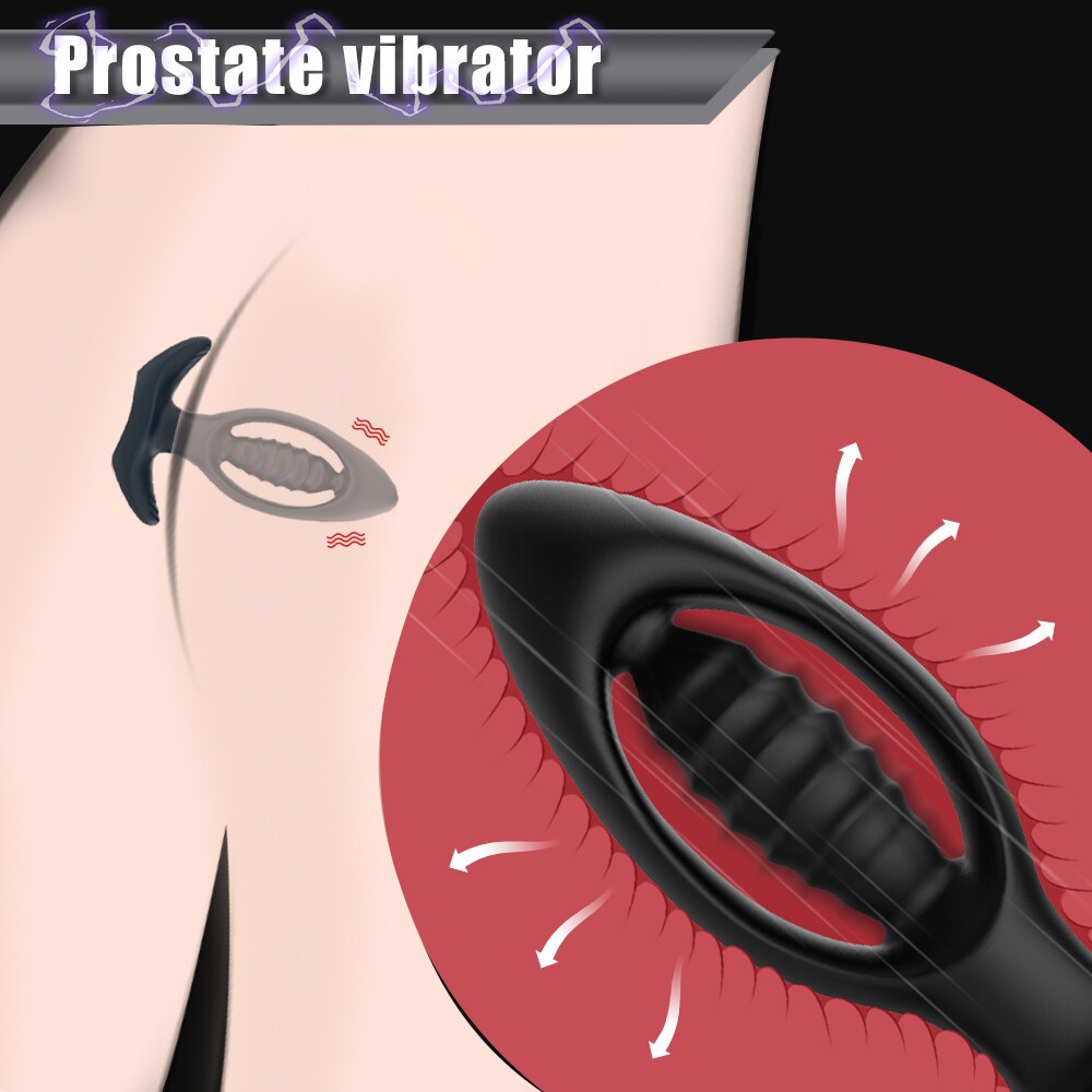 การสั่นสะเทือน Butt ปลั๊ก Dildo Vibrator นวดไร้สายรีโมทคอนโทรล Anal Plug G-Spot กระตุ้นของเล่นเพศสำหรับ Man/ผู้หญิง - buysextoyth