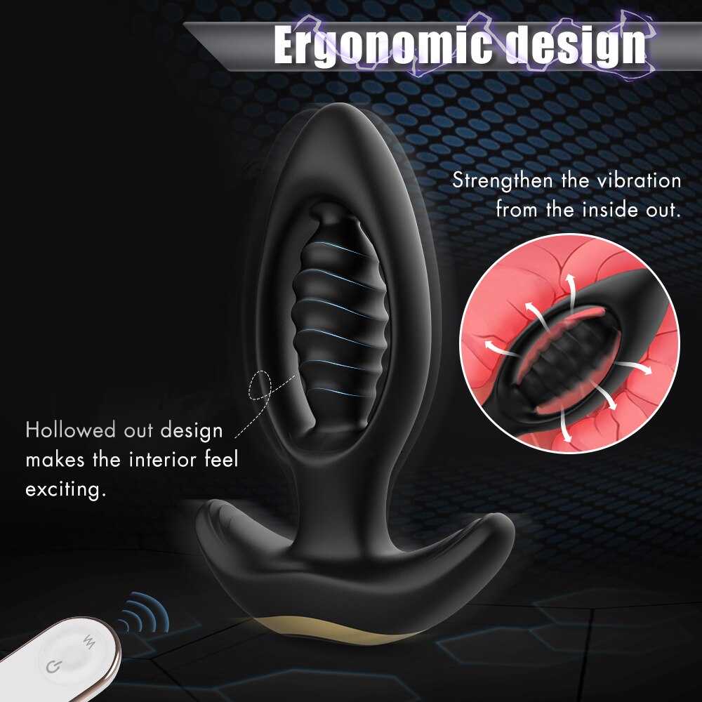 การสั่นสะเทือน Butt ปลั๊ก Dildo Vibrator นวดไร้สายรีโมทคอนโทรล Anal Plug G-Spot กระตุ้นของเล่นเพศสำหรับ Man/ผู้หญิง - buysextoyth