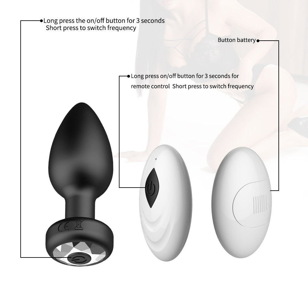 Butt Plug Anal Plug Vibrators Unisex Sex Stopper Wireless Anal Vibrator for Men Women Anal Trainer Sex Toys for Adults 18 Couple - buysextoyth