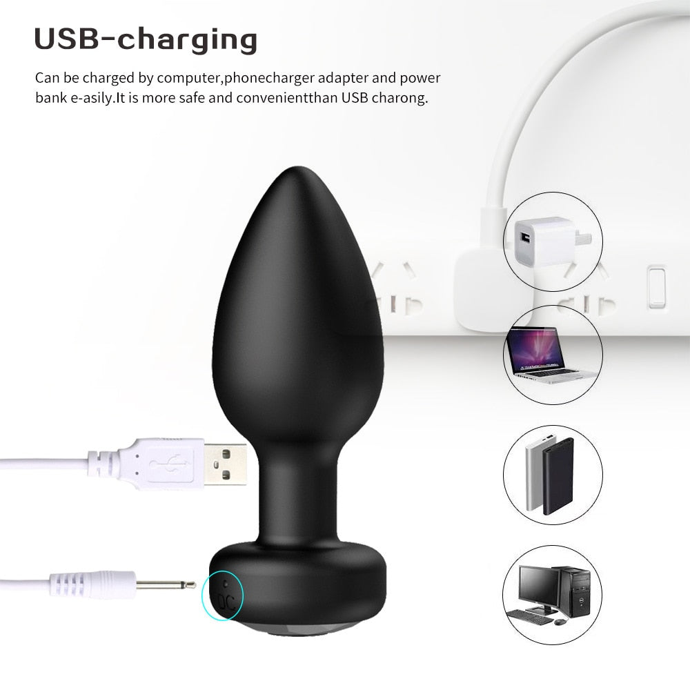 Butt Plug Anal Plug Vibrators Unisex Sex Stopper Wireless Anal Vibrator for Men Women Anal Trainer Sex Toys for Adults 18 Couple - buysextoyth