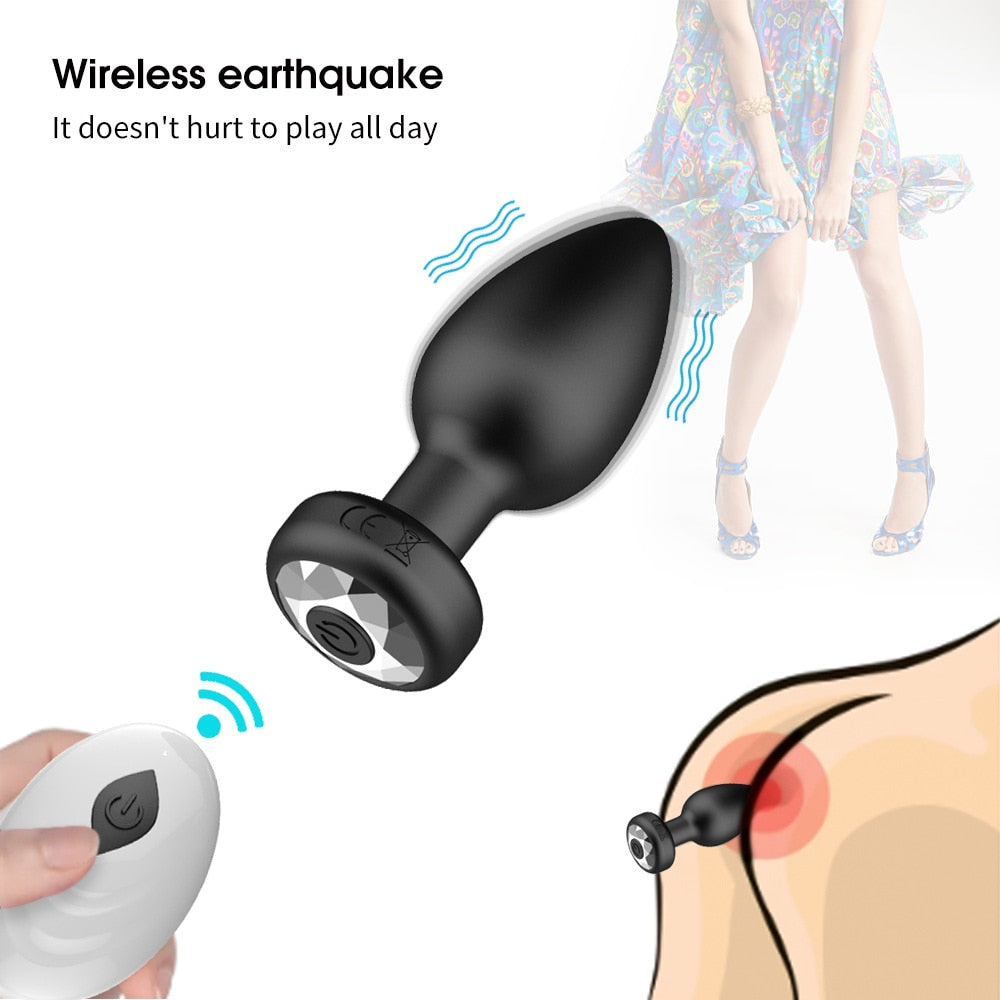 Butt Plug Anal Plug Vibrators Unisex Sex Stopper Wireless Anal Vibrator for Men Women Anal Trainer Sex Toys for Adults 18 Couple - buysextoyth