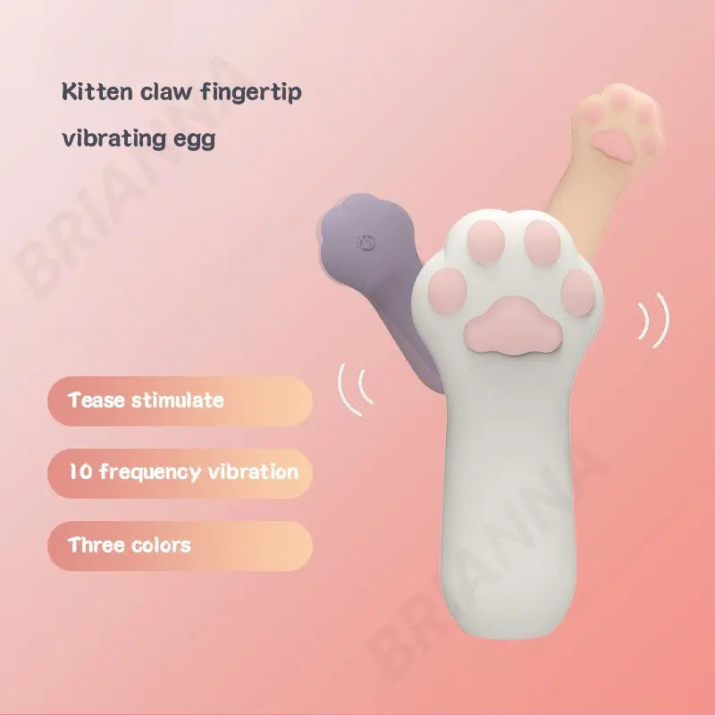 Cat Claw ปลายนิ้ว Vibrator ซิลิโคนแบบพกพาการ์ตูนเตียง Vibrator G Spot Clitoris Stimulator เพศผู้ใหญ่ของเล่นสำหรับผู้หญิง thai-adult