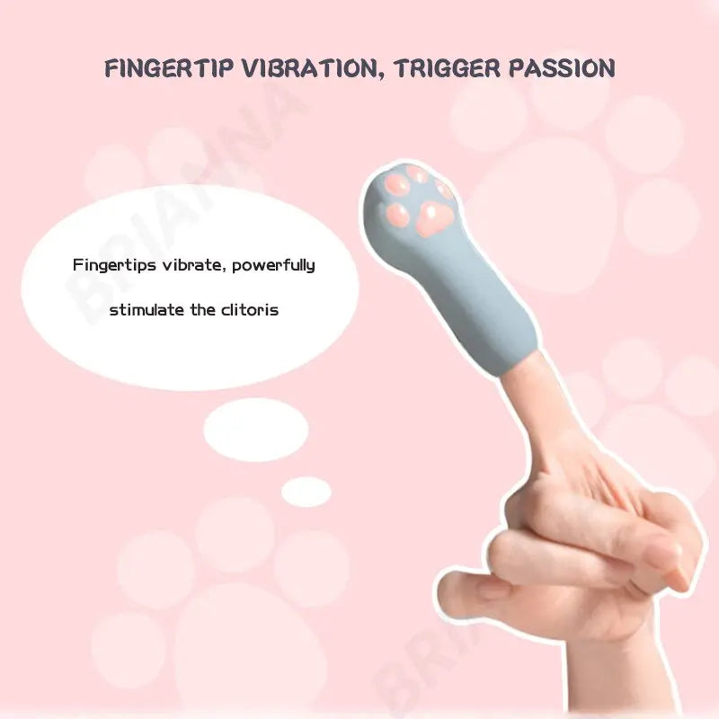 Cat Claw ปลายนิ้ว Vibrator ซิลิโคนแบบพกพาการ์ตูนเตียง Vibrator G Spot Clitoris Stimulator เพศผู้ใหญ่ของเล่นสำหรับผู้หญิง thai-adult