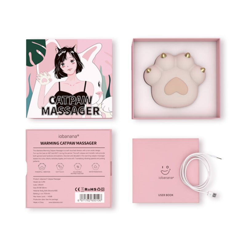 Cat Paw Vibrator การ์ตูนซิลิโคนนุ่มน่ารัก Cat Paw กระตุ้น Clitoral Vibrators ความร้อน Charge สำหรับสตรีนวด - buysextoyth