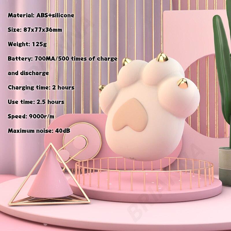 Cat Paw Vibrator การ์ตูนซิลิโคนนุ่มน่ารัก Cat Paw กระตุ้น Clitoral Vibrators ความร้อน Charge สำหรับสตรีนวด - buysextoyth