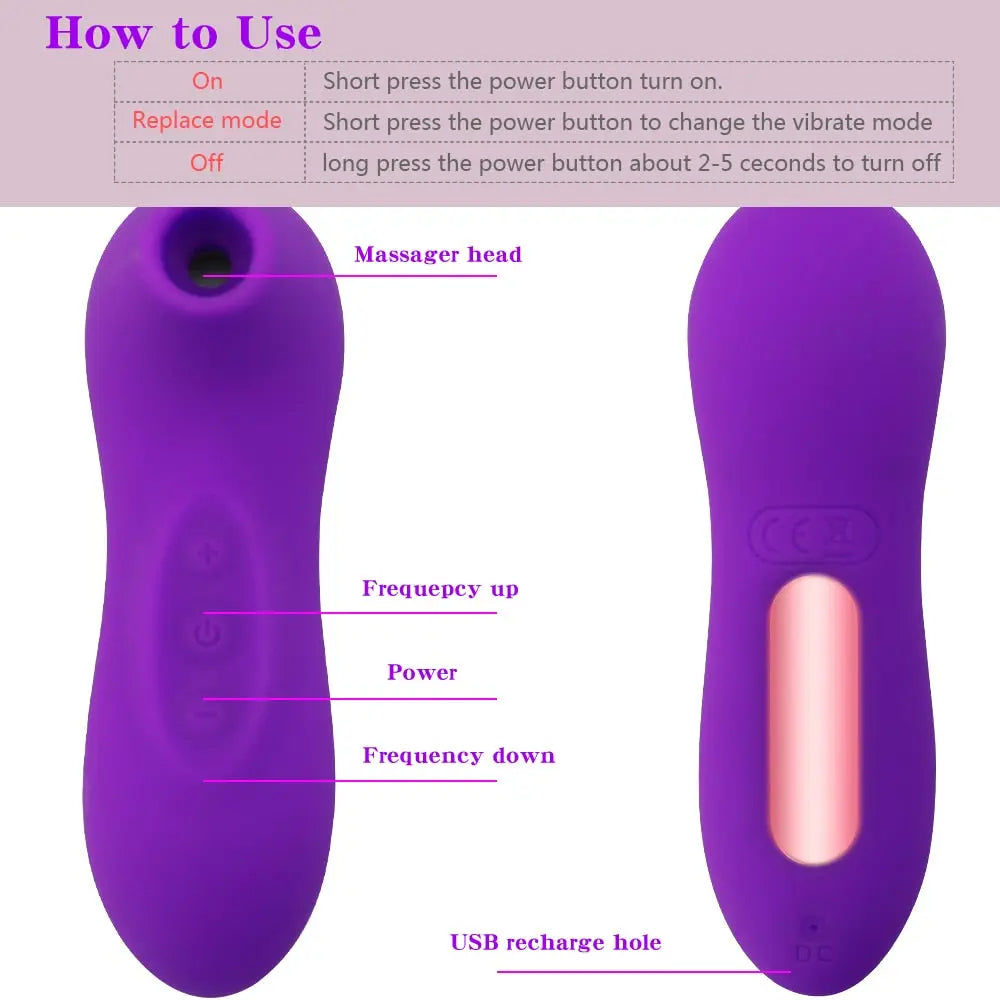 Clit Sucker Vibrator Blowjob Tongue Licking G Spot Massage Clitoris Stimulator Nipple Sucking Erotic Sex Toys for Women Sexo - buysextoyth
