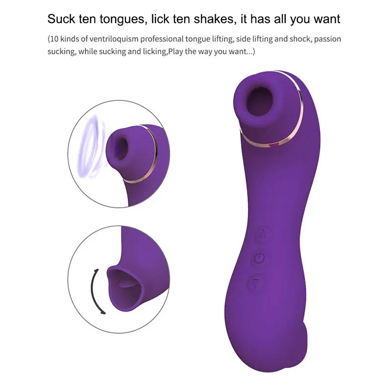 Clitoris Sucker Sex Sucking Toys Vibrator Powerful Clitoris Blowjob Tongue Stimulator Nipple Vagina Pussy Pump Sex Toys for Wome - buysextoyth