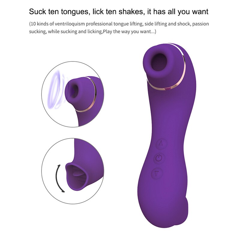 Clitoris Sucker Sex Sucking Toys Vibrator Powerful Clitoris Blowjob Tongue Stimulator Nipple Vagina Pussy Pump Sex Toys for Wome - buysextoyth