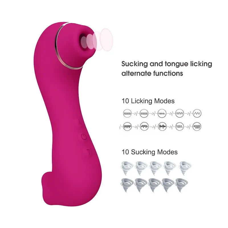 Clitoris Sucker Sex Sucking Toys Vibrator Powerful Clitoris Blowjob Tongue Stimulator Nipple Vagina Pussy Pump Sex Toys for Wome - buysextoyth