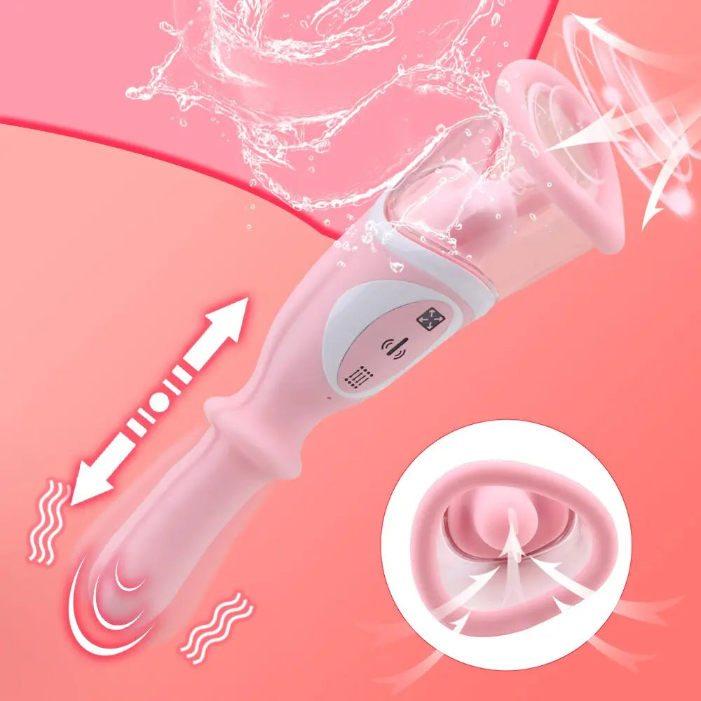 Clitoris Sucking Vibrators Sex Toys for Women G Spot Massager Nipple Sucker Sex Oral Licking Tongue Licking Thrusting Dildo - buysextoyth