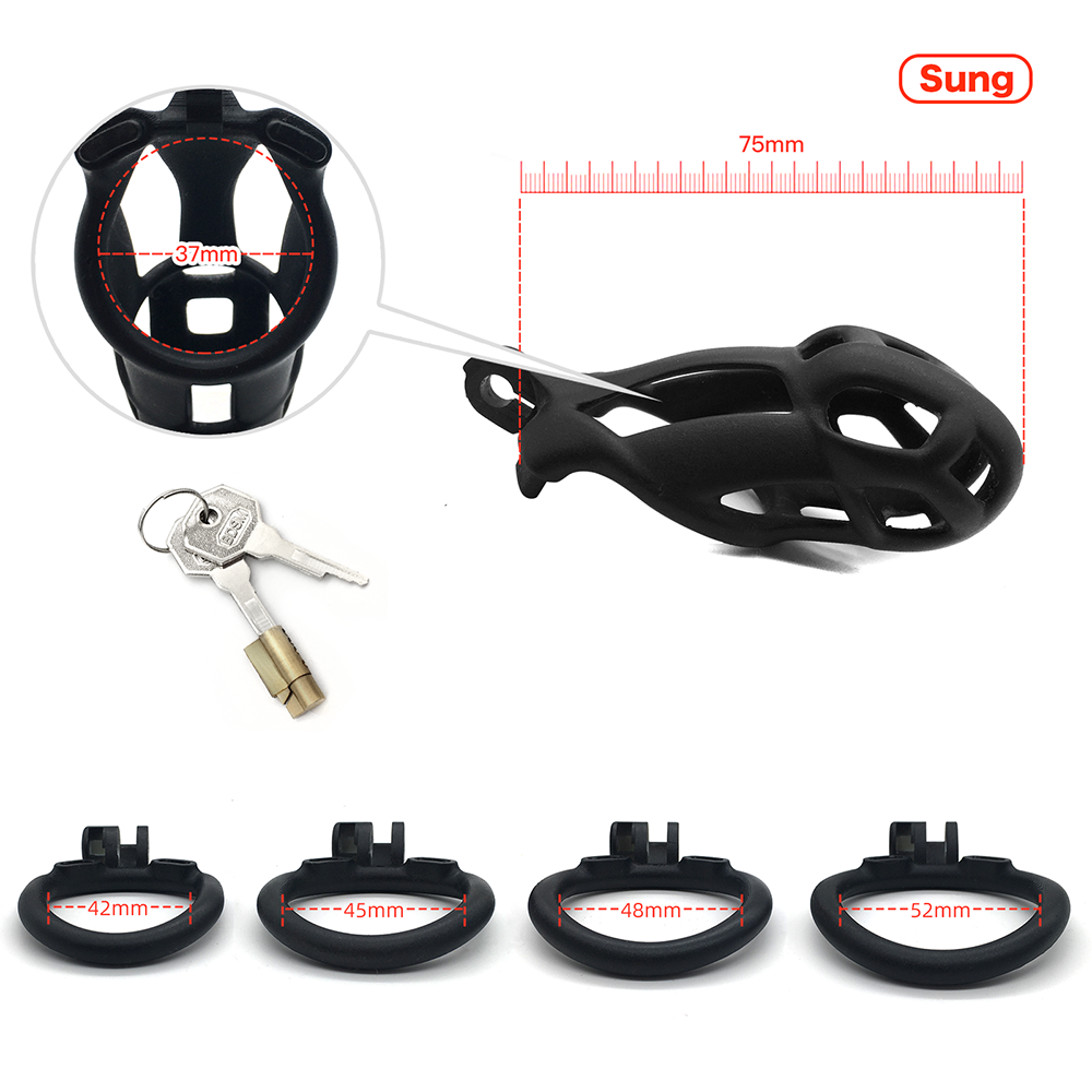 Cobra Male Chastity Device Kit Cock Cage Cock Ring BDSM Adult Games Sex Toys for Men Penis Ring Resin Sleeve PenisTrainer Cage - buysextoyth