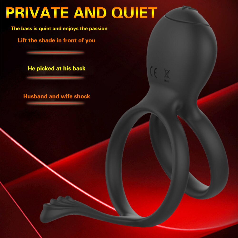 Cock Ring Vibrator สำหรับชายคู่แหวนอวัยวะเพศชาย Delay Ejaculation Cock นวด G Spot Clitoris เซ็กซ์ทอยสำหรับคู่ - buysextoyth