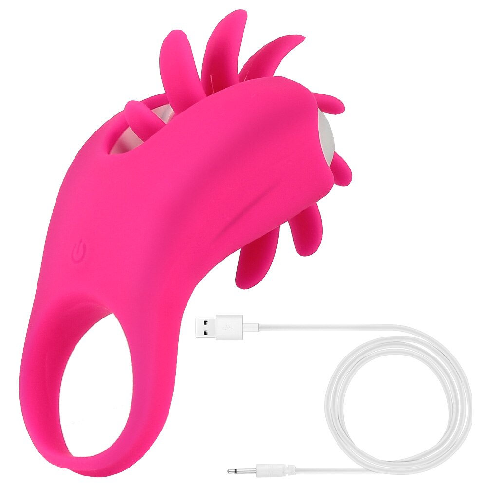 แหวนอวัยวะเพศชาย Cock Vibrator สำหรับคู่ผู้หญิงเลีย Vibrating ช่องคลอด Clit Stimulator G จุด Orgasm ล็อคชาย Cockring สำหรับผู้ชายของเล่น - buysextoyth
