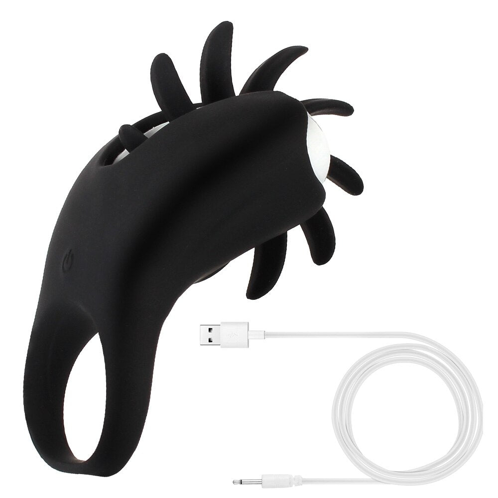 แหวนอวัยวะเพศชาย Cock Vibrator สำหรับคู่ผู้หญิงเลีย Vibrating ช่องคลอด Clit Stimulator G จุด Orgasm ล็อคชาย Cockring สำหรับผู้ชายของเล่น - buysextoyth