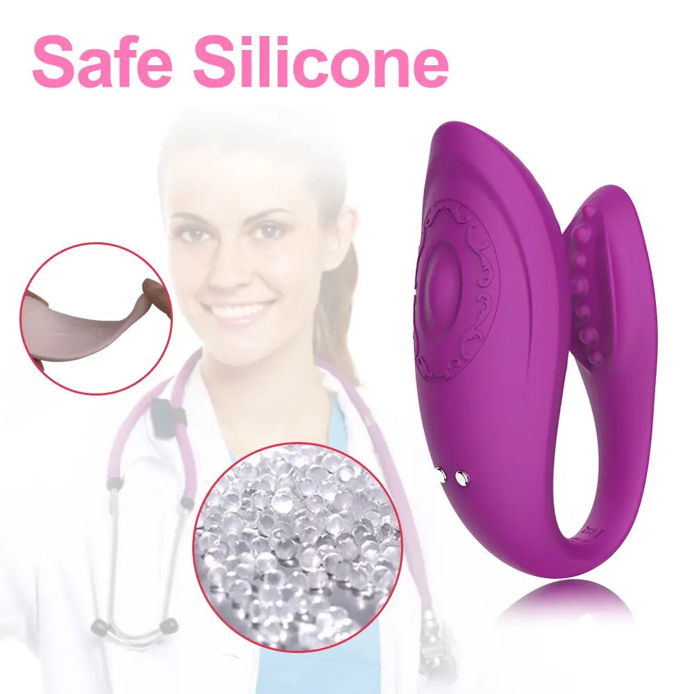 Couple Share Clitoris Vagina G-spot Stimulator Vibrator U Shape Wireless Remote Control Bendable Double Vibrator Sex Toys - buysextoyth