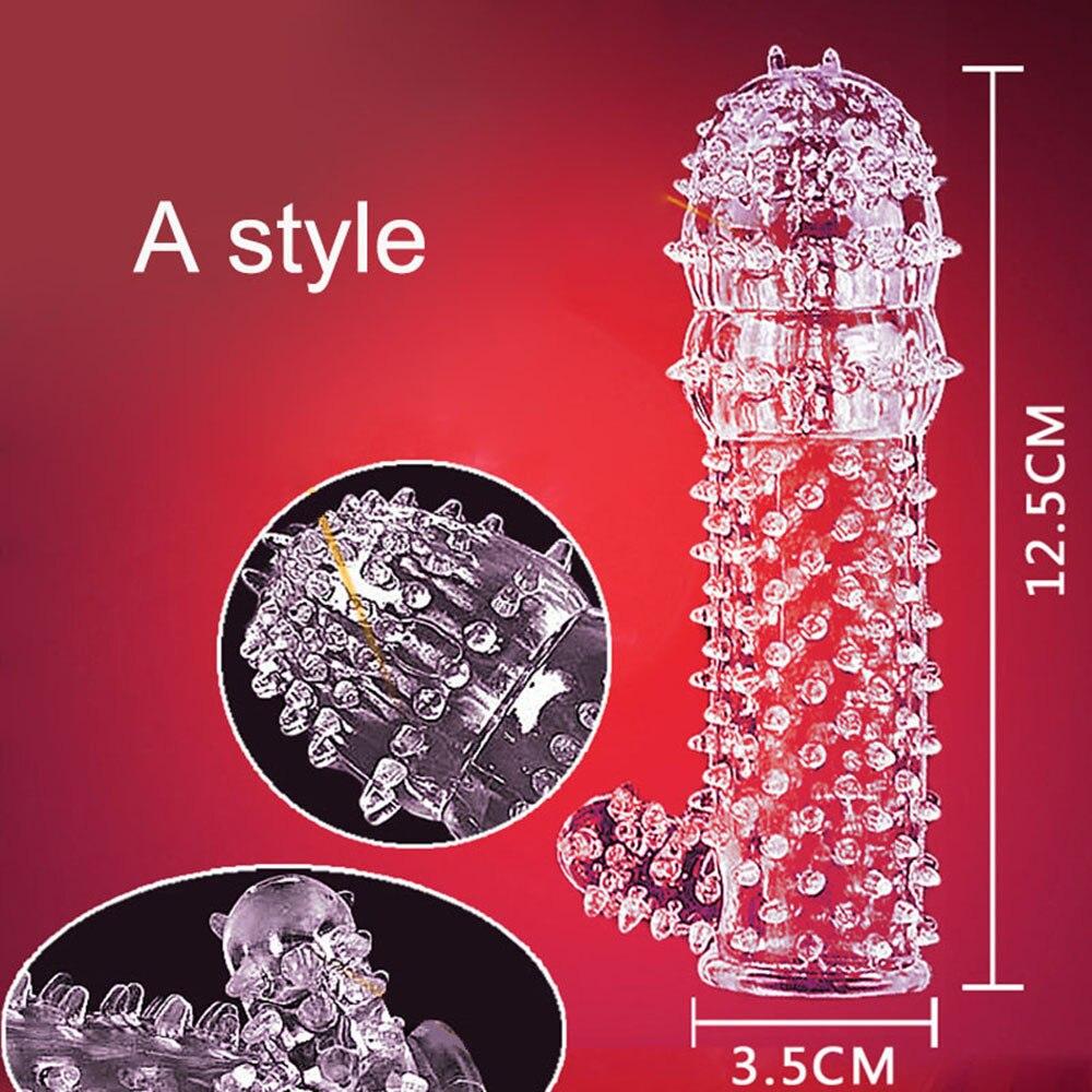 5pcs/set TPE Penis Sleeve Delay Time Crystal Cock Rings Reusable Condom Penis Extension Penis Rings Adult Sex Toys for Men - buysextoyth