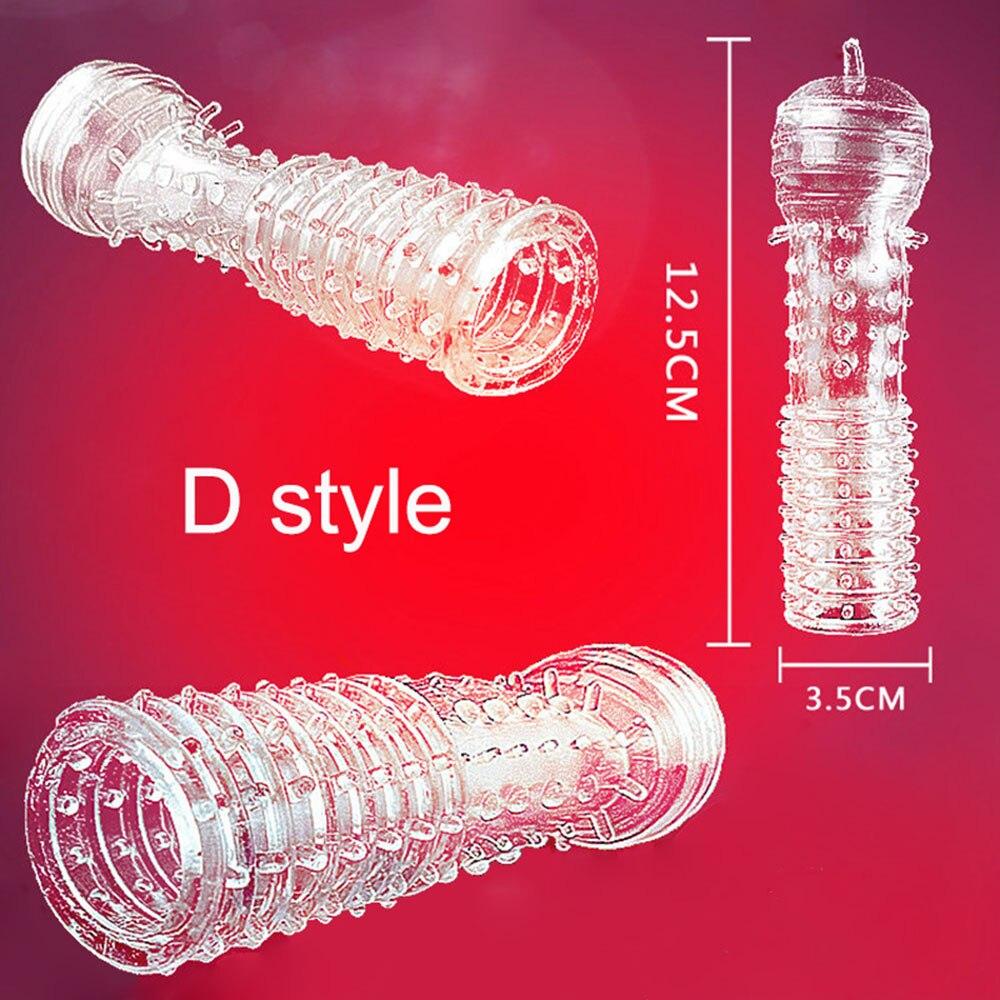 5pcs/set TPE Penis Sleeve Delay Time Crystal Cock Rings Reusable Condom Penis Extension Penis Rings Adult Sex Toys for Men - buysextoyth