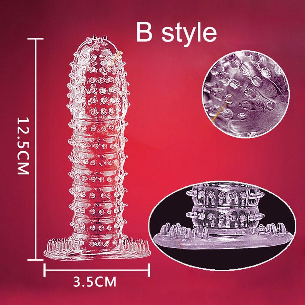 5pcs/set TPE Penis Sleeve Delay Time Crystal Cock Rings Reusable Condom Penis Extension Penis Rings Adult Sex Toys for Men - buysextoyth