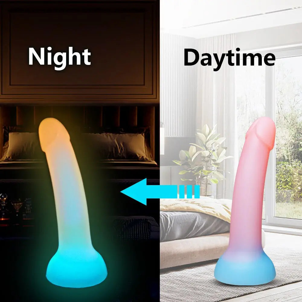ขนาดใหญ่ส่องสว่าง Dildo Anal เซ็กซ์ทอย Butt Plug สำหรับผู้หญิงคู่ซิลิโคนเรืองแสงอวัยวะเพศชายดูดถ้วยผู้ใหญ่เร้าอารมณ์ผลิตภัณฑ์ - buysextoyth