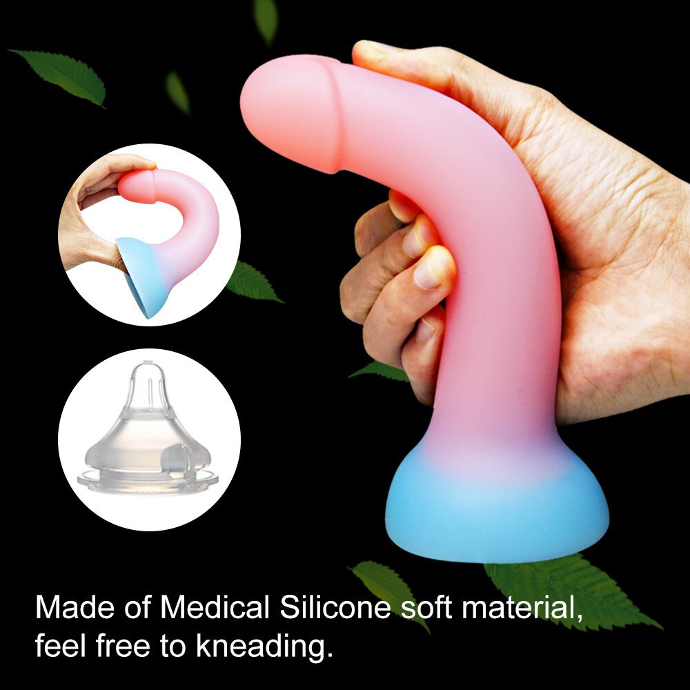 ขนาดใหญ่ส่องสว่าง Dildo Anal เซ็กซ์ทอย Butt Plug สำหรับผู้หญิงคู่ซิลิโคนเรืองแสงอวัยวะเพศชายดูดถ้วยผู้ใหญ่เร้าอารมณ์ผลิตภัณฑ์ - buysextoyth