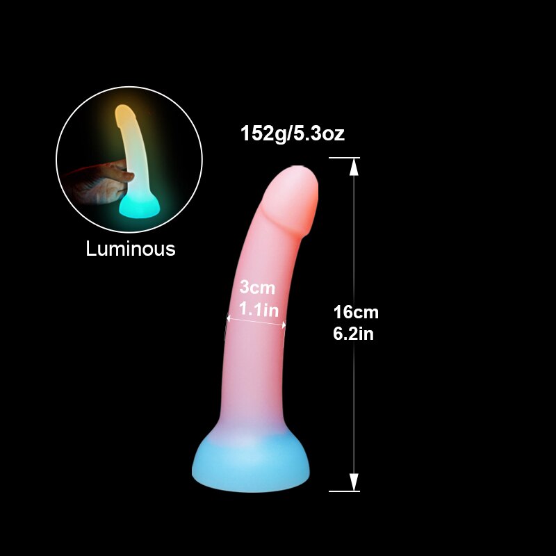 ขนาดใหญ่ส่องสว่าง Dildo Anal เซ็กซ์ทอย Butt Plug สำหรับผู้หญิงคู่ซิลิโคนเรืองแสงอวัยวะเพศชายดูดถ้วยผู้ใหญ่เร้าอารมณ์ผลิตภัณฑ์ - buysextoyth