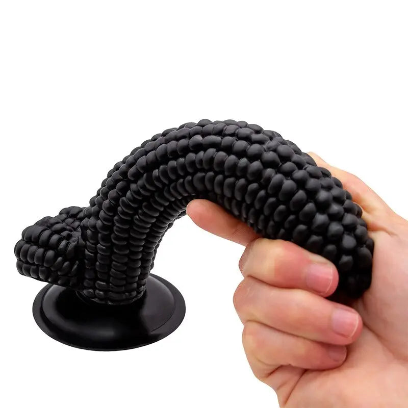 ข้าวโพดซิลิโคนจริง Dildo Anal ปลั๊กดูดถ้วยผัก Dildo เพศของเล่นสำหรับผู้หญิงช่องคลอดนวด G-Spot masturbator ดี - buysextoyth