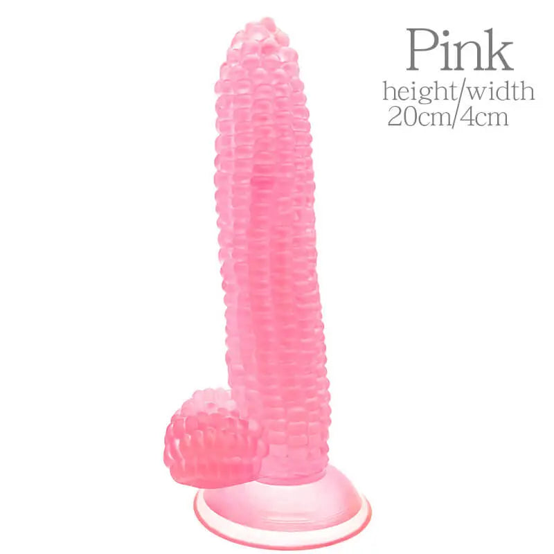 ข้าวโพดซิลิโคนจริง Dildo Anal ปลั๊กดูดถ้วยผัก Dildo เพศของเล่นสำหรับผู้หญิงช่องคลอดนวด G-Spot masturbator ดี - buysextoyth